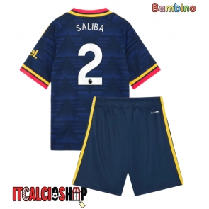 Arsenal William Saliba #2 Seconda Maglia Bambino 2026-27 Manica Corta (+ Pantaloni corti)